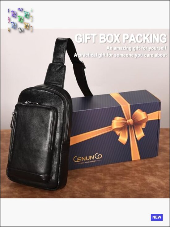 Genuine Leather Sling Bag Crossbody Shoulder Purse Chest Backpack Daypack Casual main image 6
